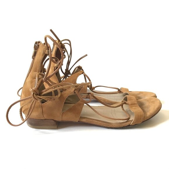 Stuart Weitzman Gladiator Sandals 6 Brown Suede - Picture 2 of 13